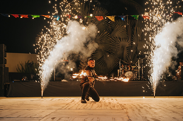 fire dancer pyrotechnics by Demarse Meetings and Events